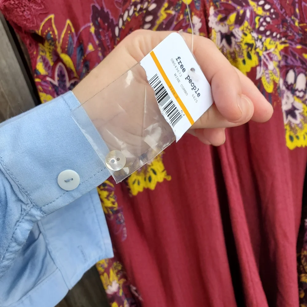 NWT Free People Maroon Lace Slip Dress - Picture 8 of 9